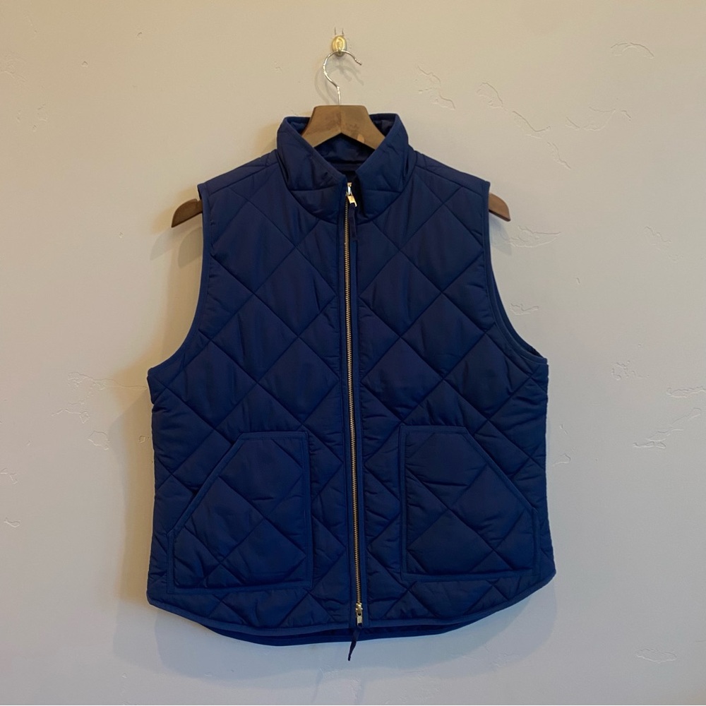 J.CREW Classic Royal Navy Blue Excursion Quilted Puffer Vest